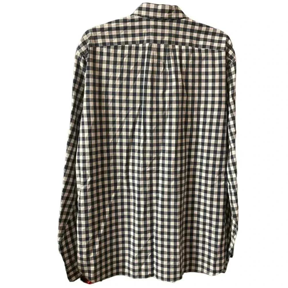 J.CREW BLUE GINGHAM SLIM BUTTON DOWN SHIRT